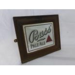 A small Bass Pale Ale advertising mirror, in original frame stamped Bass with applied crest, 13 1/