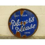 A Player's Please circular enamel sign, 23" diameter.