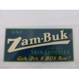 A Zam-Buk 'for all skin troubles' rectangular tin sign, 11 1/2 x 5 1/2".