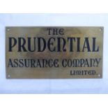 A Prudential Assurance Company Limited brass plaque, 13 x 7".