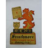 A Strathmore 'Guaranteed Pure Virginia Tobaccos' die cut showcard, 8 x 12 1/2".