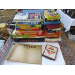 A collection of assorted board games and puzzles to include 'Panzer', 'Form Fours', 'Blow