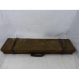 A Joseph Lang & Son Ltd. Gun and Rifle manufacturers canvas and leather edged gun case.