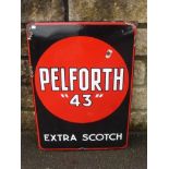 A Pelforth '43' Extra Scotch rectangular enamel sign, 19 x 27".