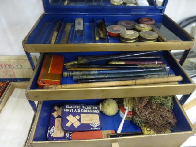 Yesterday's World Museum Hairdressers - a three tier cosmetic case with contents, various hair - Image 3 of 4