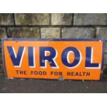 A Virol 'The Food for Health' rectangular enamel sign, 48 x 21".