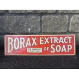 Two Borax tin advertising signs, one for 'Extract of Soap', the other 'Dry Soap', each 24 x 7".