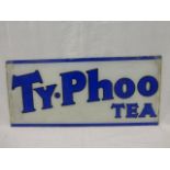 A Ty.Phoo Tea rectangular glass advertising sign, 22 x 10".