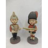 A rare pair of advertising figures 'Sammy Sunlea' and 'Susie Sunlea', 26 1/2" tall.