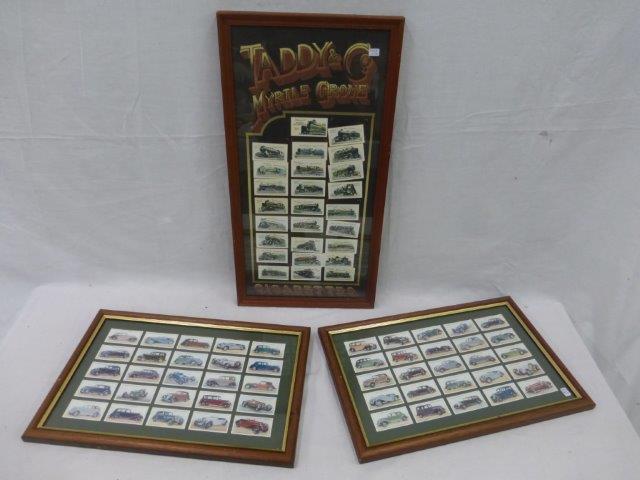 A Taddy & Co Myrtle Grove reproduction set of Railway Locomotives cigarette cards and two framed and