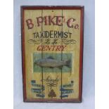 A B. Pike & Co. 'Taxidermist to the Gentry' painted sign 17" x 26 3/4".