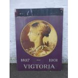 A large double sided Whitbread pub sign, 'Victoria' 1837-1901, 36 x 48".