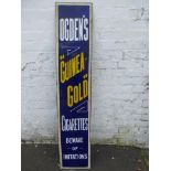 An Ogden's 'Guinea Gold' Cigarettes 'Beware of imitations' narrow enamel sign with some