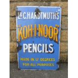 An L&C. Hardmuth's 'Koh-i-noor' Pencils rectangular enamel sign, 20 x 30".