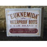 An unusual double sided enamel sign with re-attached hanging flange advertising to one side