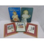 Three framed and glazed Coca Cola reproduction advertising sheets also a reproduction Pears Soap and
