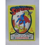 A Superman magazine cover on canvas.