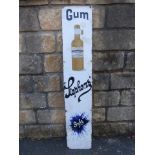 A Stephens' Inks & Gum narrow part pictorial enamel sign with bottle image, numerous retouched areas