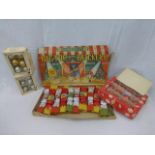 A box of 1960s Big Top Party Crackers and three boxes of glass Christmas tree decorations.