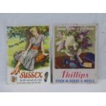 Two pictorial show cards relating to rubber soles and heels.