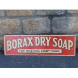 A Borax Dry Soap 'For washing everything' rectangular tin advertising sign, 24 x 7".