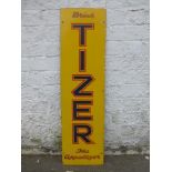 A Tizer narrow enamel sign in good conditon, 10 x 36".