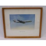 A framed and glazed print of a B.O.A.C. Comet 4 Jetliner inscribed to the frame, British Overseas