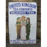 A United Kingdom Tea Company's Delicious Teas pictorial enamel sign depicting the three ladies by