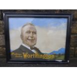 A framed and glazed Worthingtons pictorial advertisement, 28 1/4 x 22 1/4".