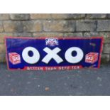 An Oxo Cube 'Better than beef tea' part pictorial rectangular enamel sign, 48 x 18".