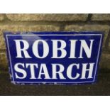 A Robin Starch enamel advertising sign, 20 x 12".