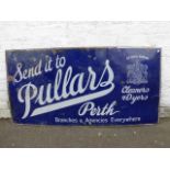 A Pullars of Perth Cleaners & Dyers rectangular enamel sign with royal warrant, 48 x 24".