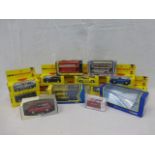 An assortment of boxed Corgi die-cast cars and die-cast Shell Sportscar collection.