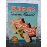 A Franklyn's pictorial tin advertising sign, 20 x 28".