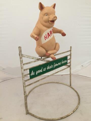 Yesterday's World Museum Butchers - a Harris Bacon counter top advertising figure/ham stand in the