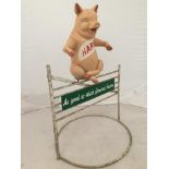 Yesterday's World Museum Butchers - a Harris Bacon counter top advertising figure/ham stand in the