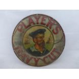 A circular tin Players Navy Cut advertising sign, 15 1/2".