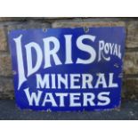 An Idris Royal Mineral Waters rectangular enamel sign by Capar & Co. 24 x 18".