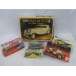 Five boxed and unmade Airfix models, four relating to classic cars.