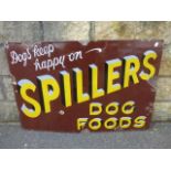 A Spillers Dog Foods rectangular enamel sign, 30 x 20".