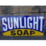 A Sunlight Soap rectangular enamel advertising sign by Patent Enamel, 36 x 18".