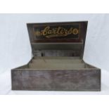 A Carters Seeds fold-out wooden dispensing box with original lettering.
