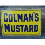 A small Colman's Mustard rectangular enamel sign by Patent Enamel, with some restorations