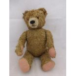 An early 20th Century jointed teddy bear.