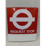 A Bus Stop - Request enamel sign.