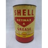 A Shell Retinax grease tin, with contents, 9" tall.