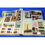 An early 20thC Scrapbook, formerly an estate auction catalogue, containing cigarette cards,