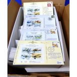 A large box with 600+ RAF Museum Covers, from most issues, and a few other flight covers, many