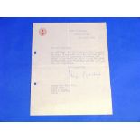 Hugh Gaitskell/Politician; a typed letter to Conrad Voss-Bark (B.B.C. Room, Press Gallery, House