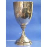 A Victorian silver Goblet, hallmarked London, 1891, of plain form on circular foot with moulded